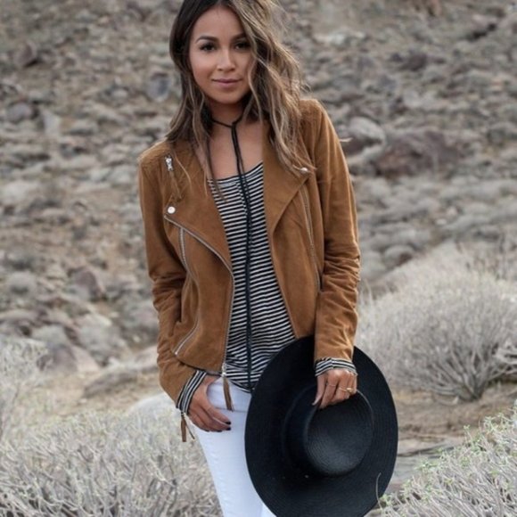 PAIGE Jackets & Blazers - Paige Tiana Moto Jacket Saddle Brown Suede Small